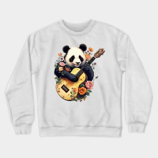 Panda Guitar Flowers Musical Crewneck Sweatshirt